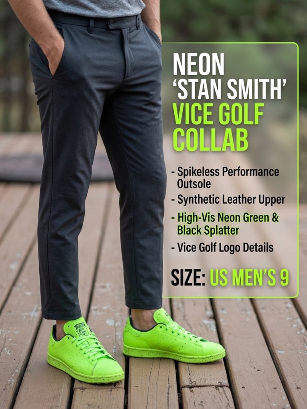 Adidas Stan Smith Vice Golf Collab Spikeless golf shoes